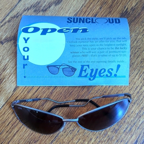 RARE* NIB Vintage Suncloud Taro Sunglasses Matte Silver Rose Lens Made in Italy - Picture 14 of 16